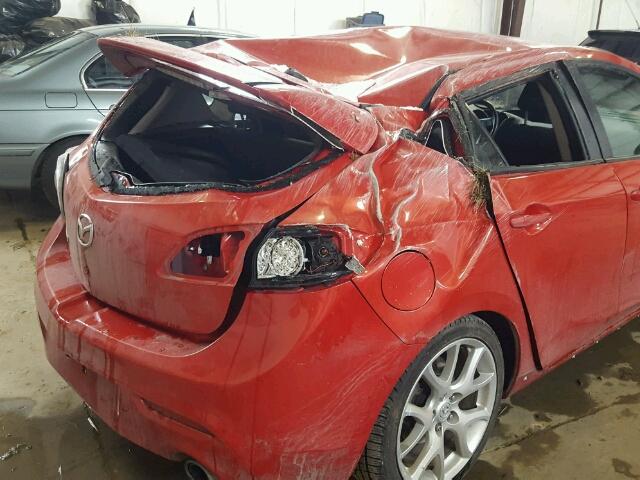 JM1BL1H35A1200209 - 2010 MAZDA SPEED 3 RED photo 9