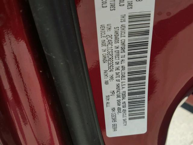 2C4RC1CG2CR232624 - 2012 CHRYSLER TOWN & COU 红色 照片 10
