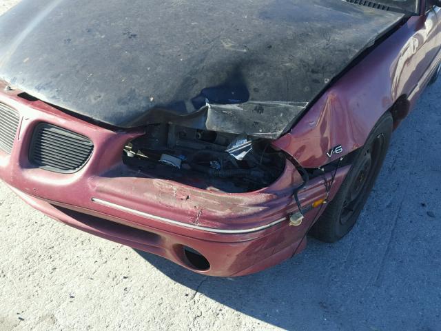 1G2NE52M7TC730483 - 1996 PONTIAC GRAND AM S MAROON photo 9