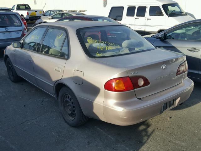 1NXBR12E11Z518704 - 2001 TOYOTA COROLLA CE GOLD photo 3