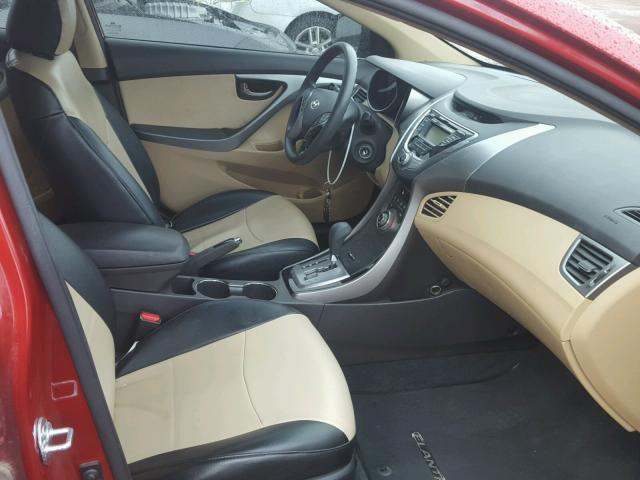 KMHDH4AE6DU539910 - 2013 HYUNDAI ELANTRA GL RED photo 5