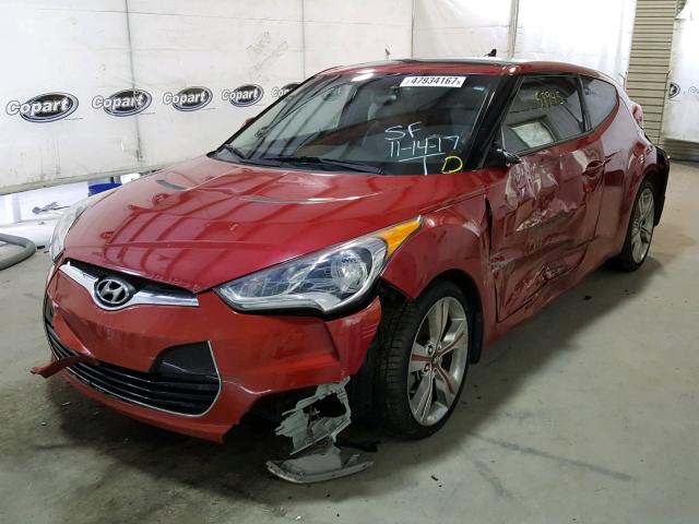 KMHTC6AD9DU097749 - 2013 HYUNDAI VELOSTER B RED photo 2