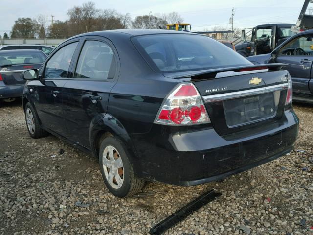 KL1TD56617B123144 - 2007 CHEVROLET AVEO BASE BLACK photo 3