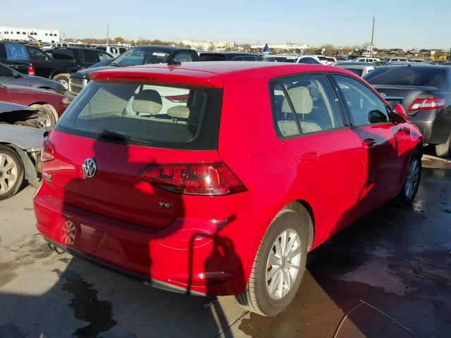 3VW217AUXFM013258 - 2015 VOLKSWAGEN GOLF RED photo 4