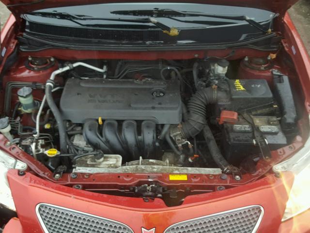 5Y2SL65898Z407078 - 2008 PONTIAC VIBE RED photo 7