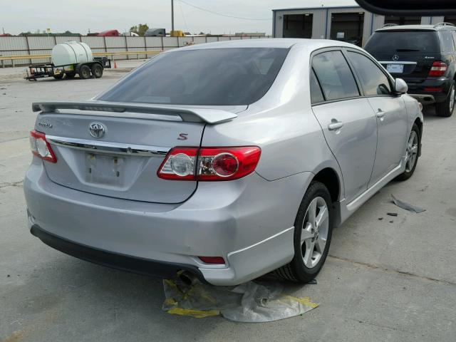 2T1BU4EE9CC765663 - 2012 TOYOTA COROLLA BA SILVER photo 4