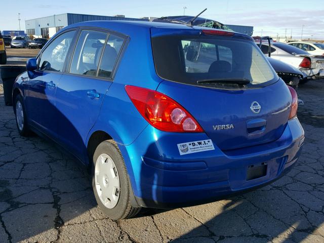 3N1BC13E38L377646 - 2008 NISSAN VERSA S BLUE photo 3