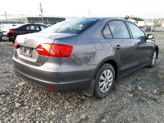 3VW1K7AJ7EM426817 - 2014 VOLKSWAGEN JETTA BASE GRAY photo 4