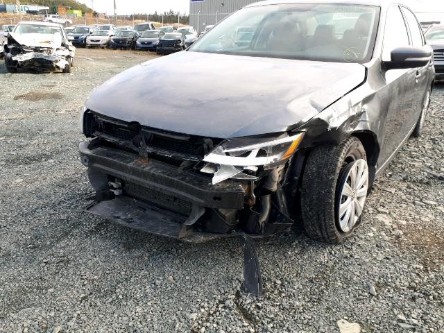 3VW1K7AJ7EM426817 - 2014 VOLKSWAGEN JETTA BASE GRAY photo 9