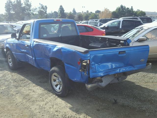 1FTYR10C4YPA01647 - 2000 FORD RANGER BLUE photo 3