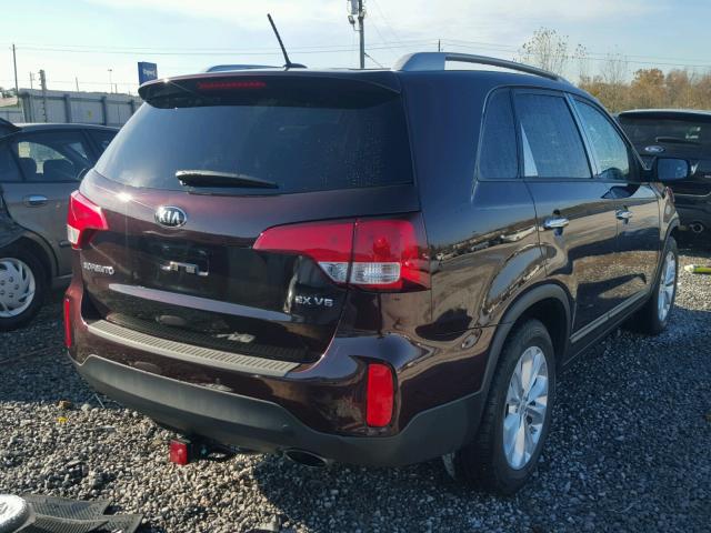 5XYKU4A75FG589193 - 2015 KIA SORENTO EX BURGUNDY photo 4