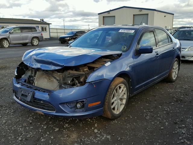 3FAHP0CG0AR312981 - 2010 FORD FUSION SEL BLUE photo 2