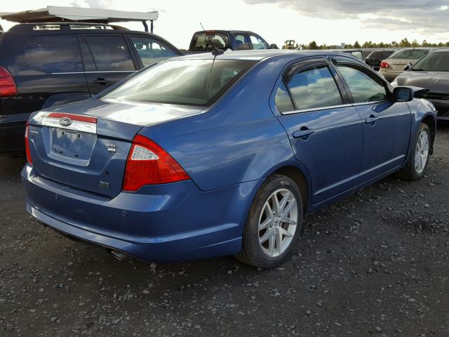 3FAHP0CG0AR312981 - 2010 FORD FUSION SEL BLUE photo 4