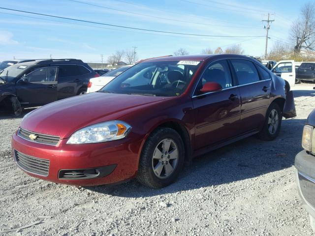 2G1WB5EN3A1145831 - 2010 CHEVROLET IMPALA LT MAROON photo 2