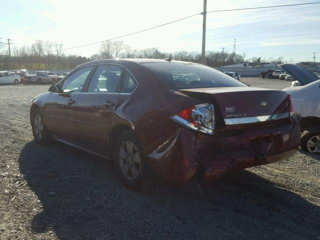 2G1WB5EN3A1145831 - 2010 CHEVROLET IMPALA LT MAROON photo 3