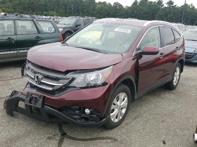 5J6RM4H71DL056192 - 2013 HONDA CR-V EXL MAROON photo 2