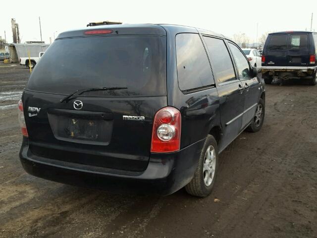 JM3LW28A650556347 - 2005 MAZDA MPV WAGON BLACK photo 4