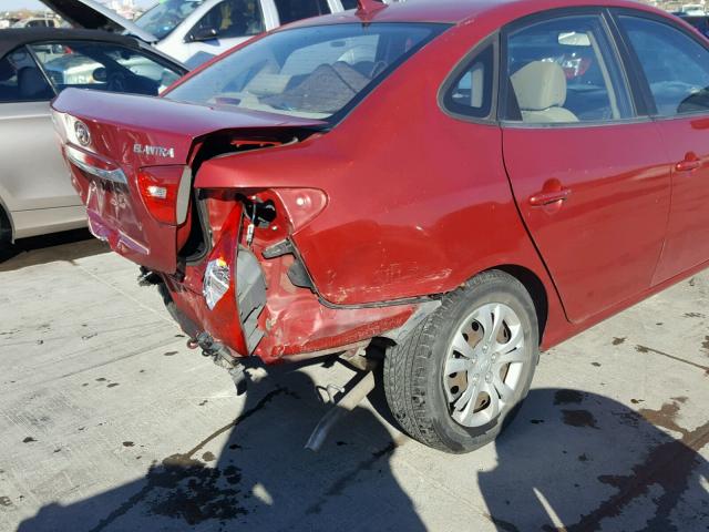 KMHDU4AD7AU005264 - 2010 HYUNDAI ELANTRA BL RED photo 10