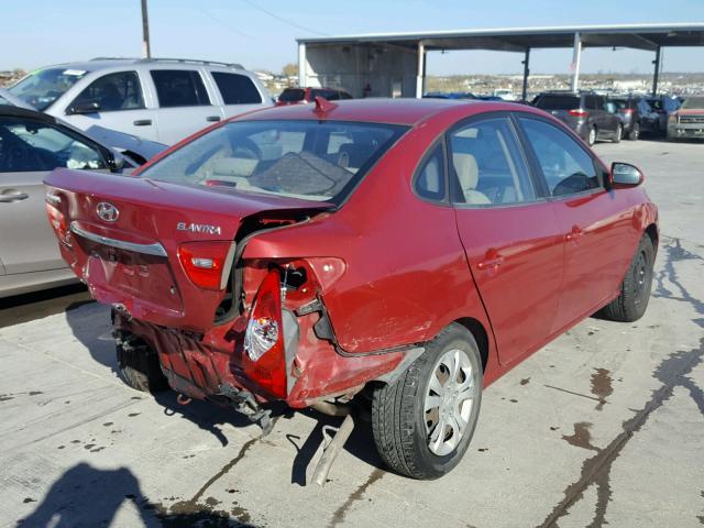 KMHDU4AD7AU005264 - 2010 HYUNDAI ELANTRA BL RED photo 4