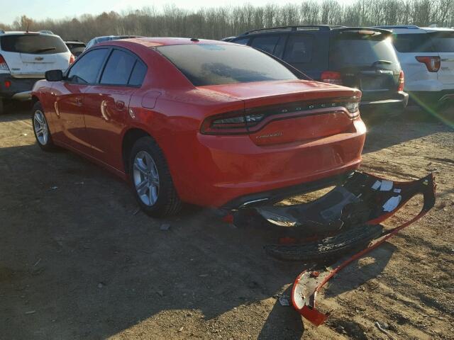 2C3CDXBG6GH351638 - 2016 DODGE CHARGER SE RED photo 3