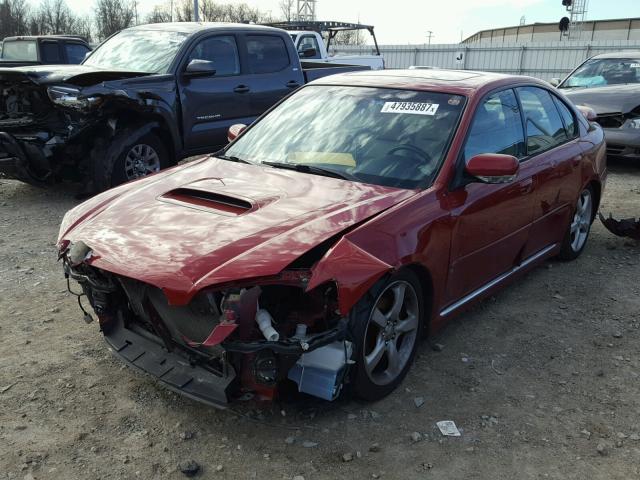 4S3BL676656217411 - 2005 SUBARU LEGACY GT RED photo 2