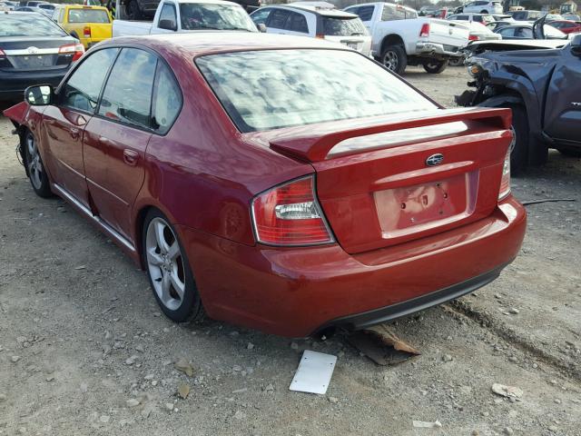 4S3BL676656217411 - 2005 SUBARU LEGACY GT RED photo 3