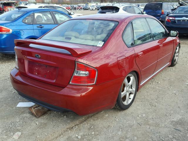 4S3BL676656217411 - 2005 SUBARU LEGACY GT RED photo 4