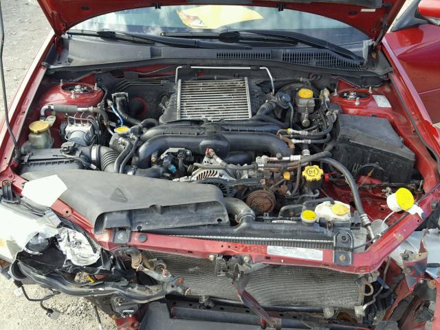 4S3BL676656217411 - 2005 SUBARU LEGACY GT RED photo 7