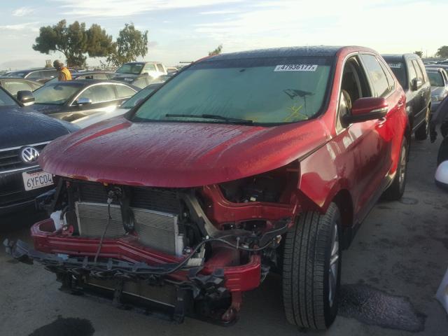 2FMPK4J88FBC35155 - 2015 FORD EDGE SEL BURGUNDY photo 2