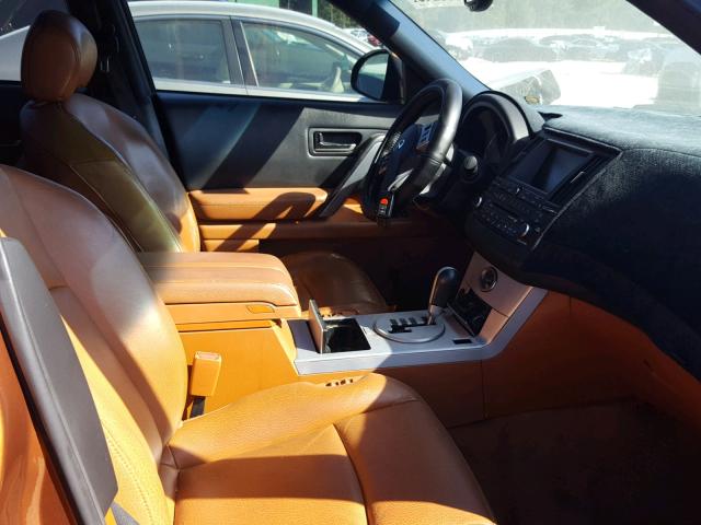 JNRBS08W23X402867 - 2003 INFINITI FX45 ORANGE photo 5