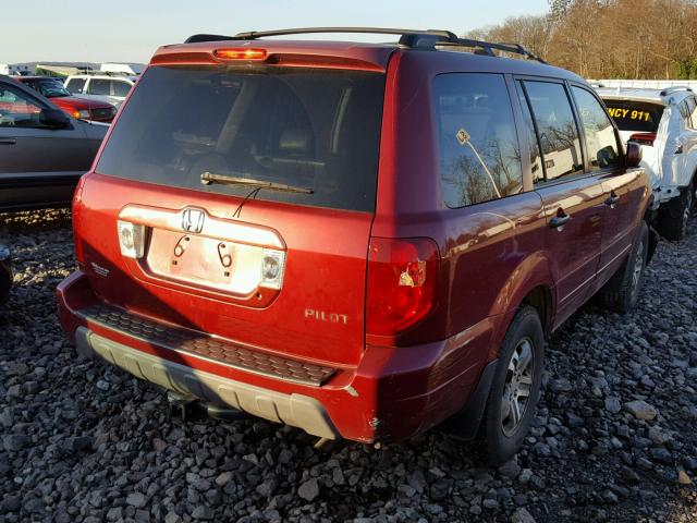 2HKYF18743H504616 - 2003 HONDA PILOT EXL RED photo 4