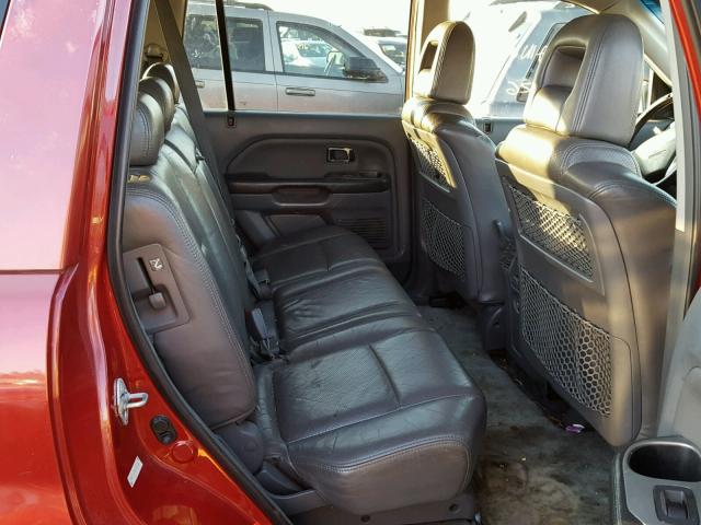 2HKYF18743H504616 - 2003 HONDA PILOT EXL RED photo 6