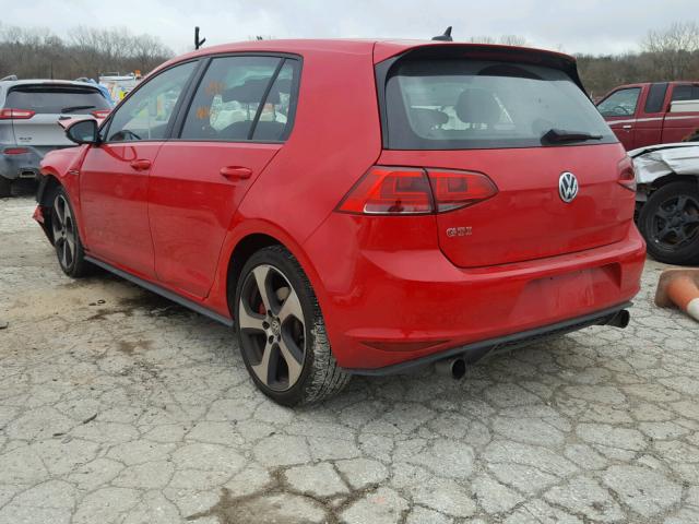 3VW547AU2HM021412 - 2017 VOLKSWAGEN GTI SPORT RED photo 3