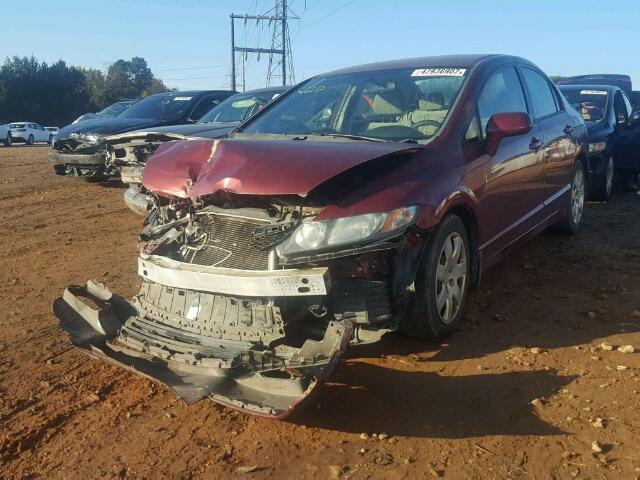 2HGFA16599H536357 - 2009 HONDA CIVIC LX RED photo 2