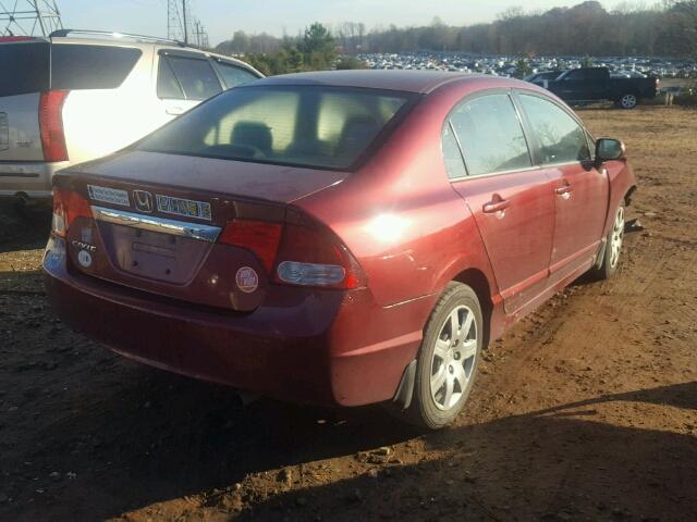 2HGFA16599H536357 - 2009 HONDA CIVIC LX RED photo 4