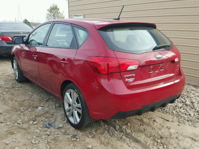 KNAFW5A36D5671385 - 2013 KIA FORTE SX RED photo 3