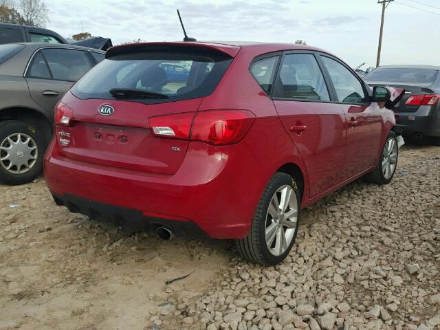 KNAFW5A36D5671385 - 2013 KIA FORTE SX RED photo 4