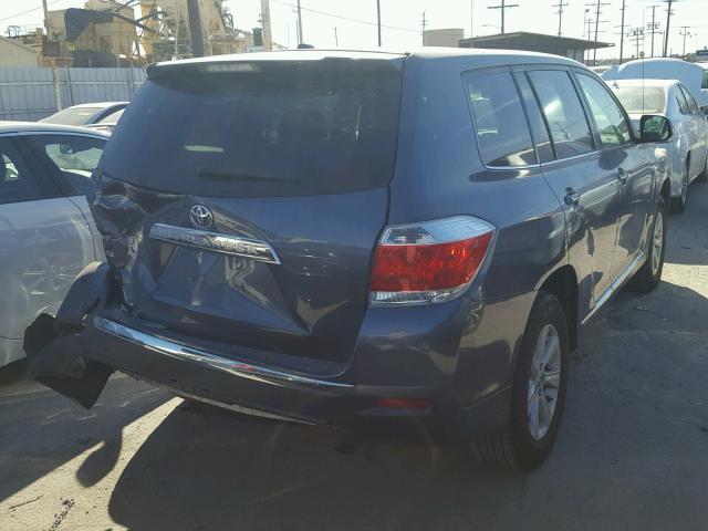 5TDZA3EH0BS010760 - 2011 TOYOTA HIGHLANDER BLUE photo 4