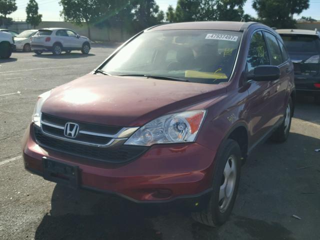 5J6RE3H30AL044731 - 2010 HONDA CR-V LX RED photo 2