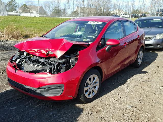 KNADM4A30D6221720 - 2013 KIA RIO LX RED photo 2