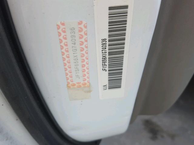 JF1SF656X1G740936 - 2001 SUBARU FORESTER S 白色 照片 10