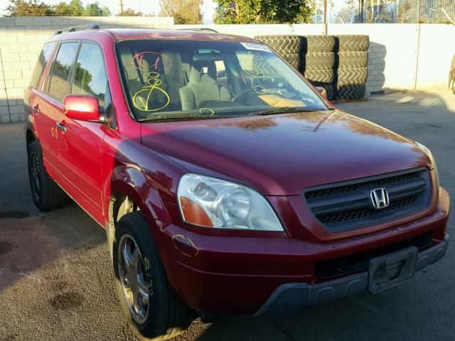 2HKYF184X3H565717 - 2003 HONDA PILOT EX RED photo 1