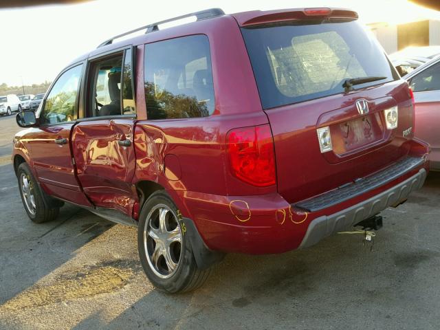 2HKYF184X3H565717 - 2003 HONDA PILOT EX RED photo 3