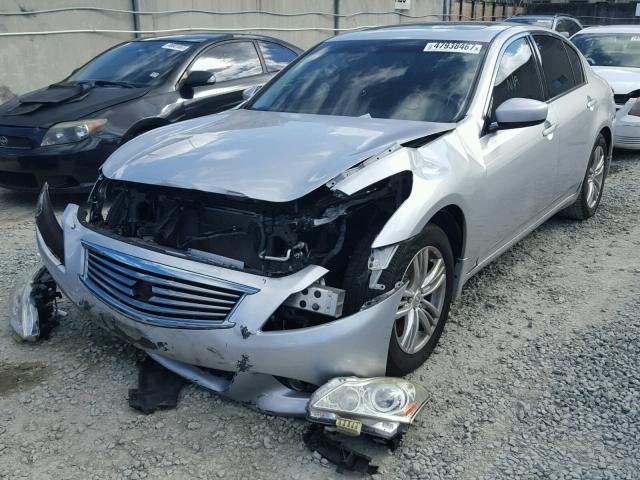 JN1DV6AP4CM700542 - 2012 INFINITI G25 BASE SILVER photo 2