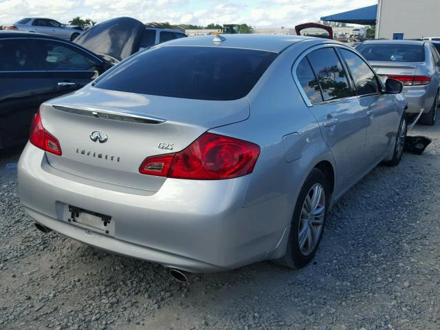 JN1DV6AP4CM700542 - 2012 INFINITI G25 BASE SILVER photo 4