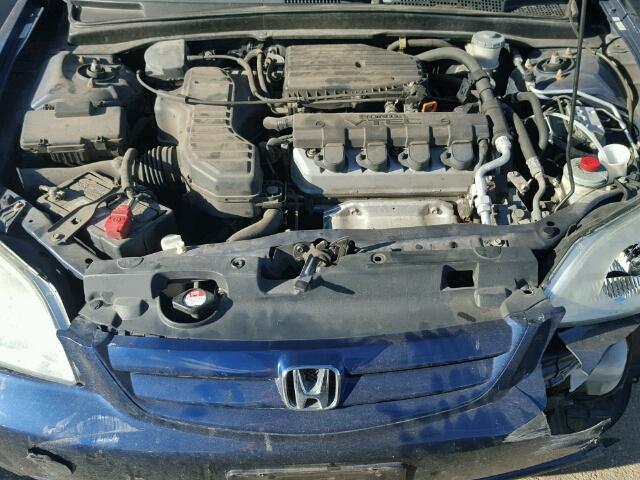 1HGES26872L081199 - 2002 HONDA CIVIC EX BLUE photo 7