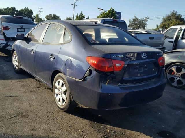 KMHDU46DX7U227475 - 2007 HYUNDAI ELANTRA GL BLUE photo 3