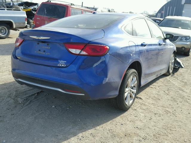 1C3CCCAB8FN631276 - 2015 CHRYSLER 200 LIMITE BLUE photo 4