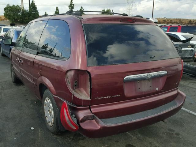 2C4GP44311R183471 - 2001 CHRYSLER TOWN & COU MAROON photo 3