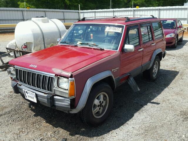 1J4FJ58S4NL142538 - 1992 JEEP CHEROKEE L RED photo 2